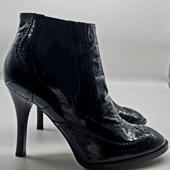 Cole Haan Bespoke 1928 Booties 7B Oxford Wingtip High Heel Bootie - Picture 2 of 5